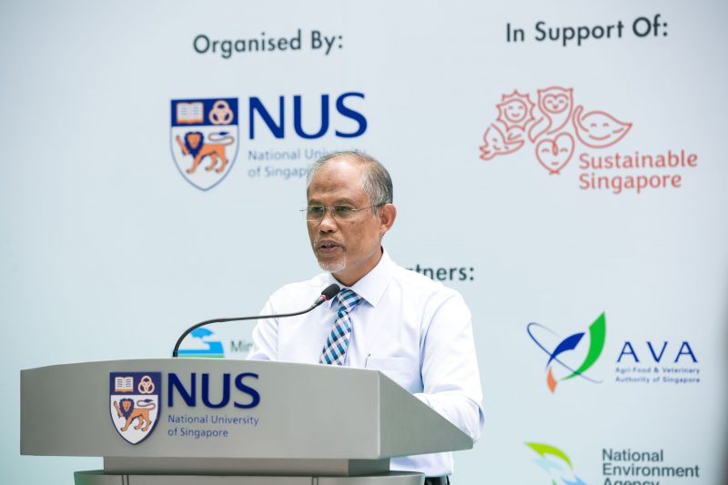 <div>MEWR Minister Mr Masagos Zulkifli sharing about how technology, education, infrastructure and an engaged community will continue to be key enablers for sustainability and how</div><div>universities like NUS can play a key role in achieving a Sustainable Singapore.</div>