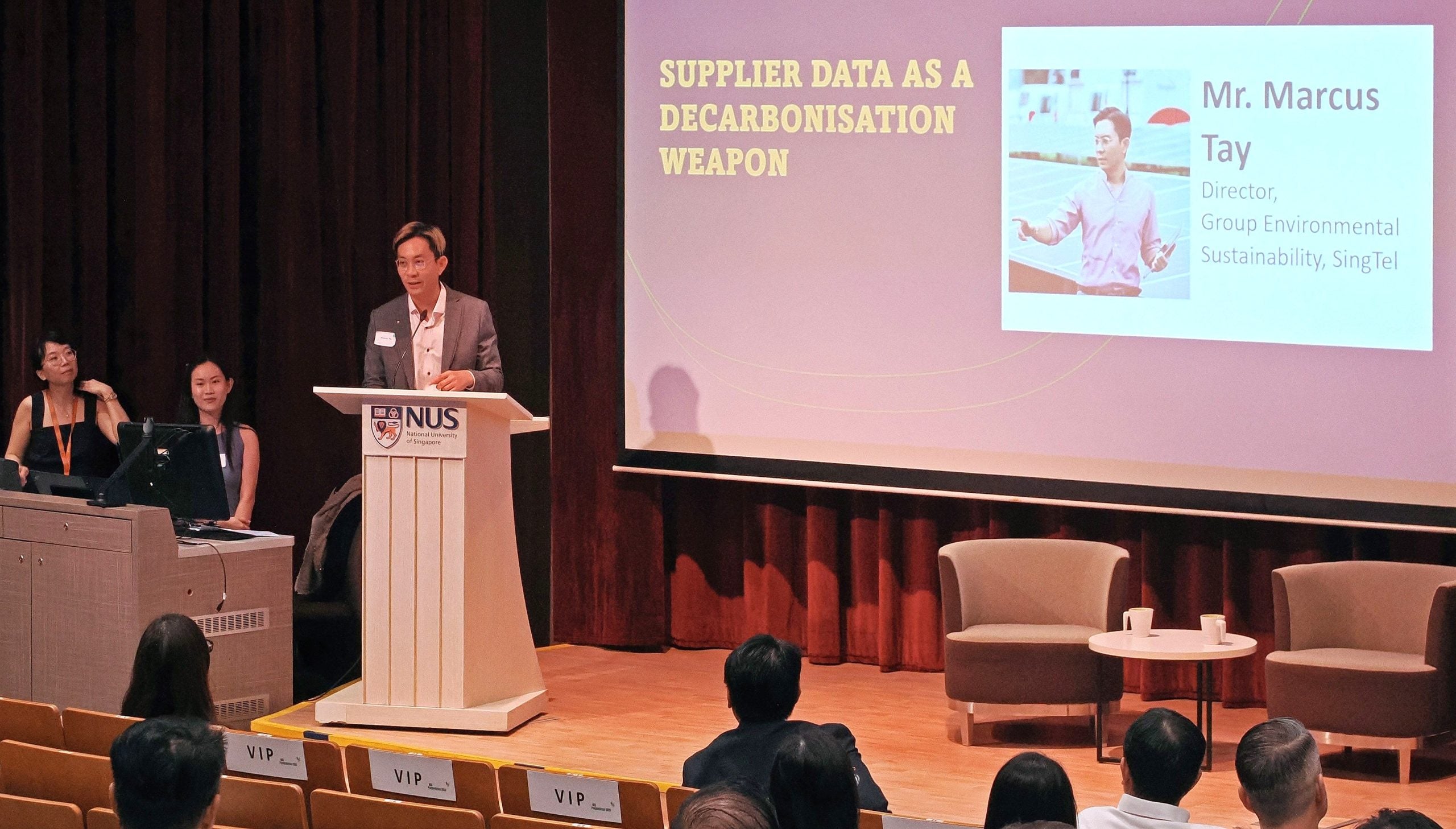 Mr Marcus Tay from Singtel highlighted the need to move beyond generic emissions estimates towards supplier specific data to strengthen accountability and performance. 
