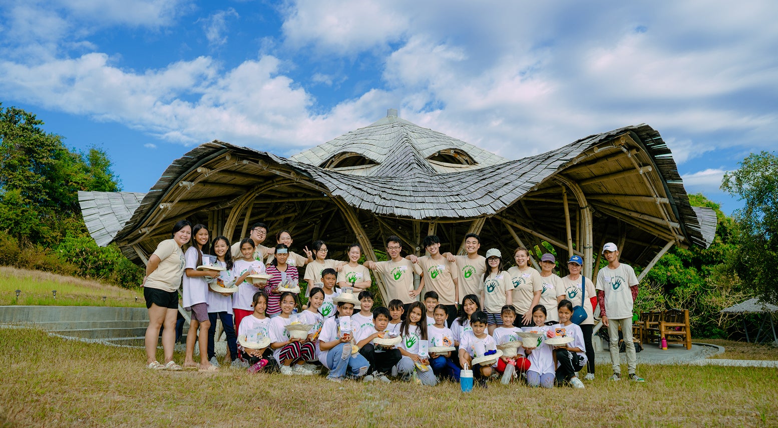 Students at building project